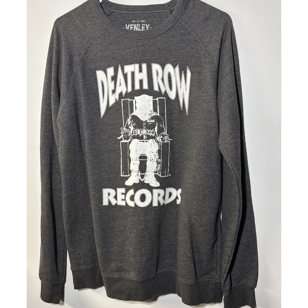 Death Row Records‎ Sweatshirt Men's Large Gray Pullover Venley USA Made Hip